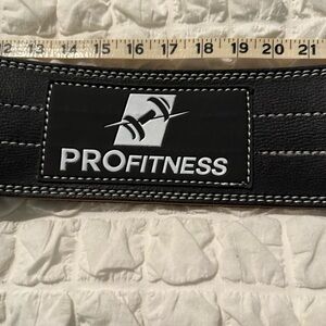 PROFitness Black Leather Weightlifting Belt New 5mm Thickness Size Small